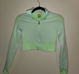 Daisy Seamless Textured Knit Zip Front Track Top Jacket